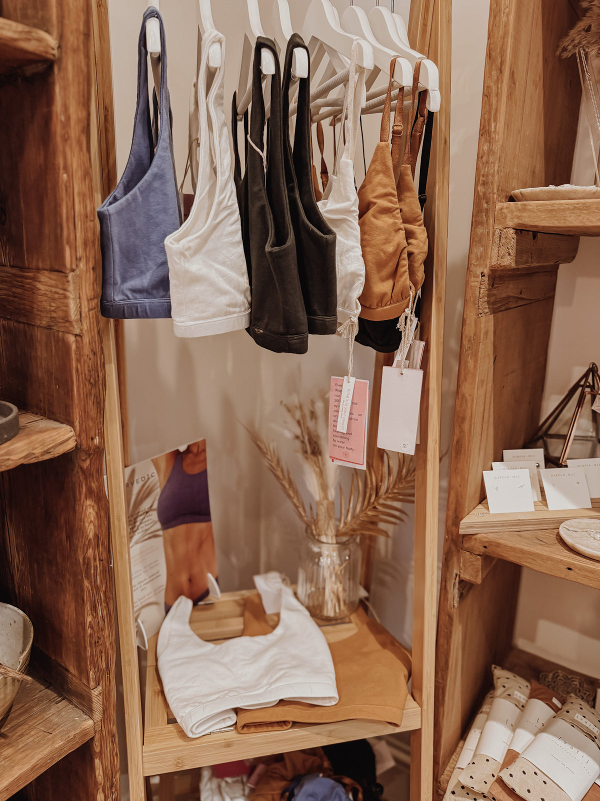 Non-toxic, organic cotton underwear displayed in a shop