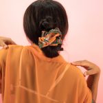 ‘Ursula’ Upcycled Sari Scrunchie in BLUSH